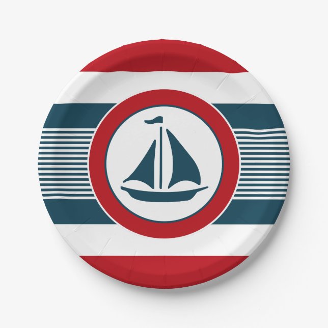 Nautical design paper plates (Front)