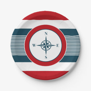 Nautical design paper plates
