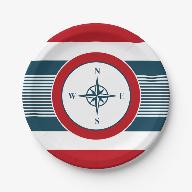 Nautical design paper plates (Front)