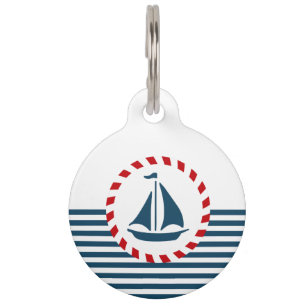 Nautical design pet ID tag