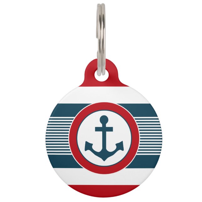 Nautical design pet name tag (Front)