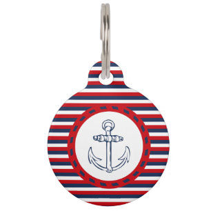 Nautical design pet name tag