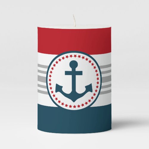 Nautical design pillar candle