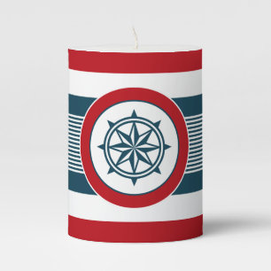 Nautical design pillar candle