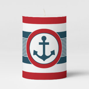 Nautical design pillar candle
