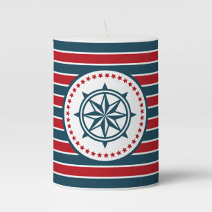 Nautical design pillar candle