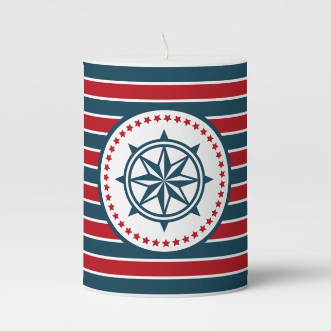 Nautical design pillar candle (Front)