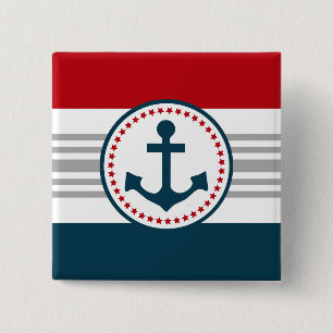 Nautical design pinback button