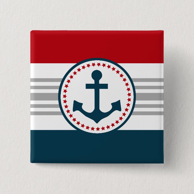 Nautical design pinback button (Front)