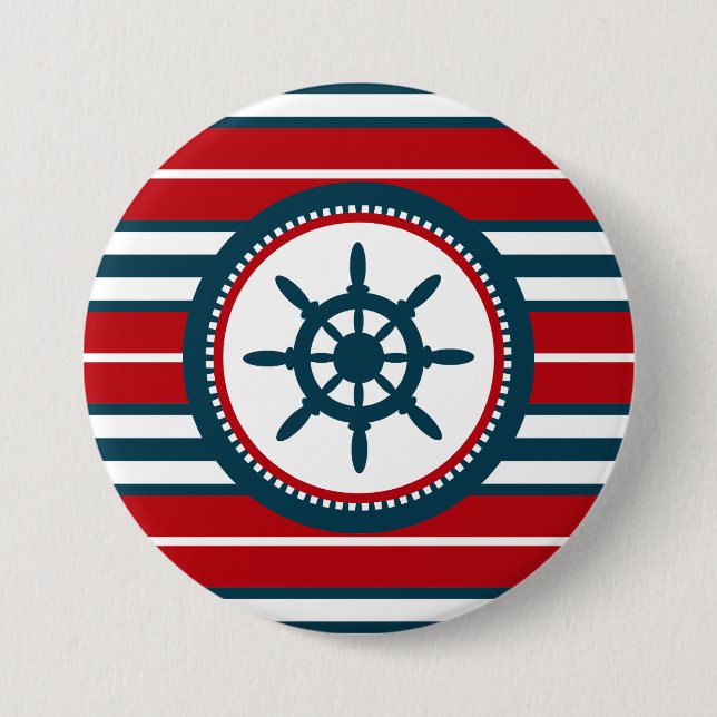 Nautical design pinback button (Front)
