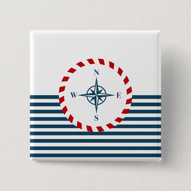 Nautical design pinback button (Front)