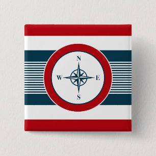 Nautical design pinback button