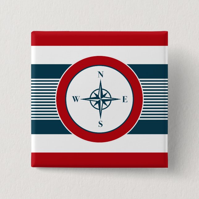 Nautical design pinback button (Front)