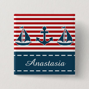 Nautical design pinback button