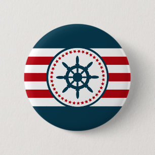 Nautical design pinback button