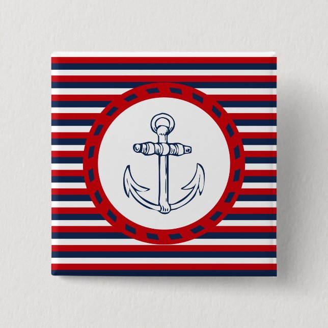 Nautical design pinback button (Front)