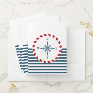Nautical design pocket folder