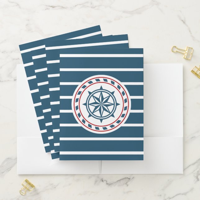 Nautical design pocket folder (In Situ)