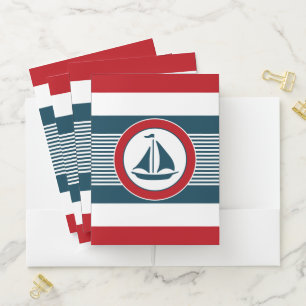Nautical design pocket folder