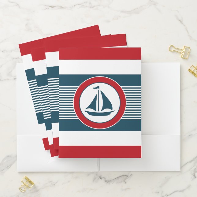 Nautical design pocket folder (In Situ)
