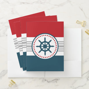 Nautical design pocket folder