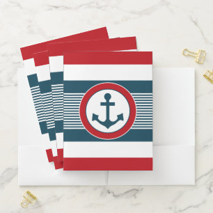 Nautical design pocket folder