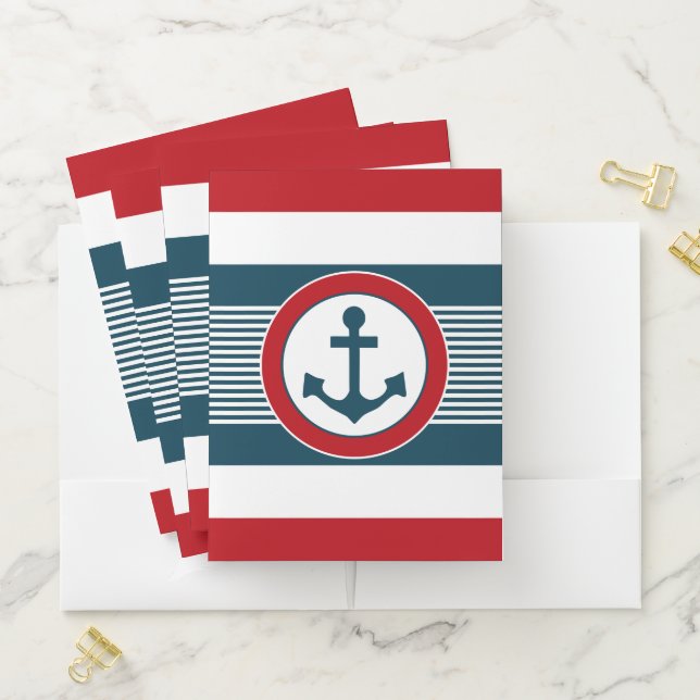Nautical design pocket folder (In Situ)