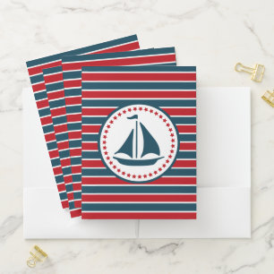 Nautical design pocket folder