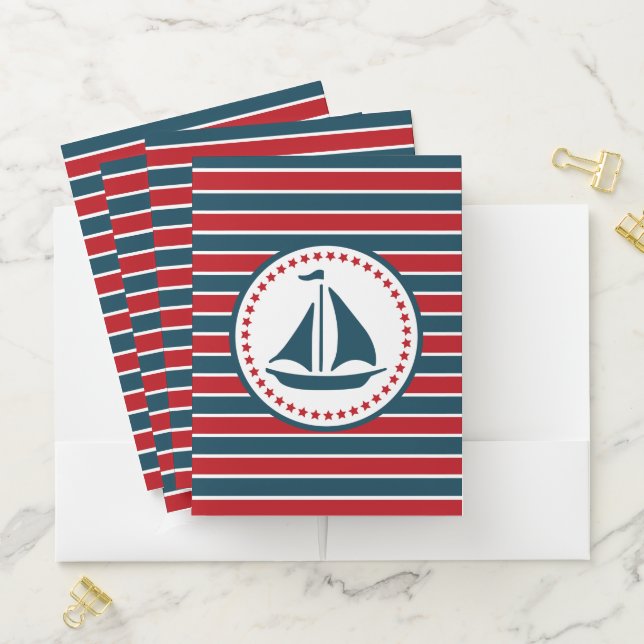 Nautical design pocket folder (In Situ)