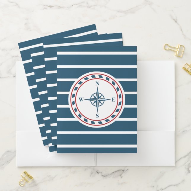 Nautical design pocket folder (In Situ)