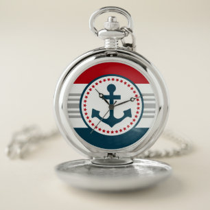 Nautical design pocket watch