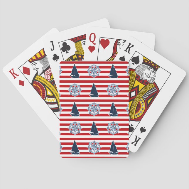 Nautical design poker cards (Back)