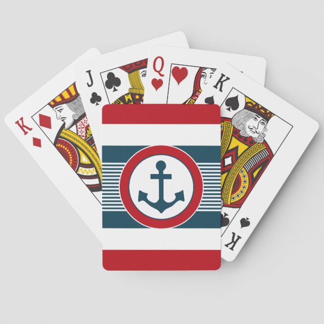 Nautical design poker cards (Back)