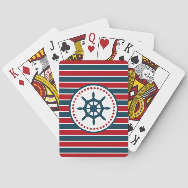Nautical design poker cards (Back)