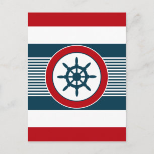 Nautical design postcard
