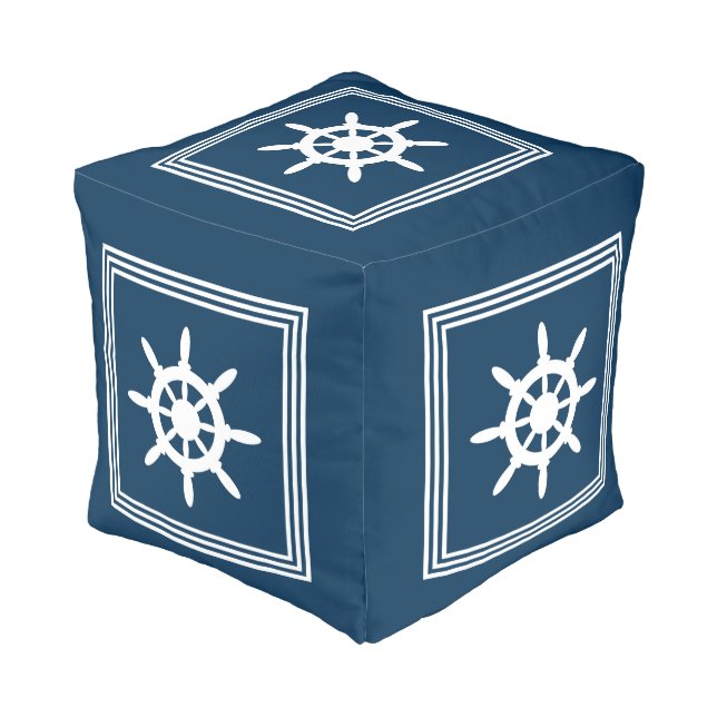 Nautical design pouf (Angled Front)