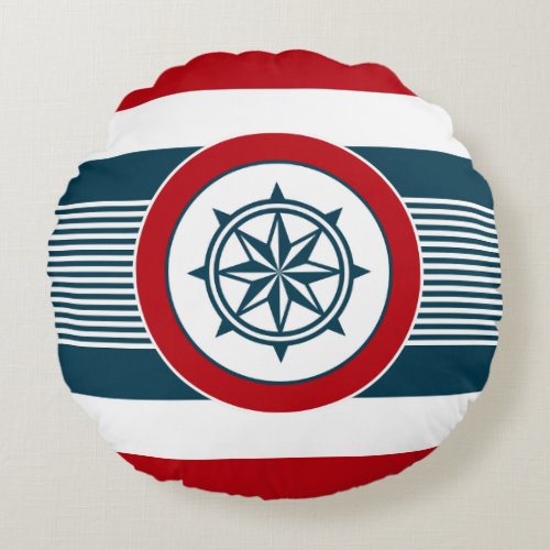 Nautical design round pillow