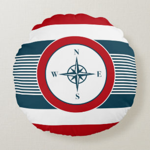 Nautical design round pillow