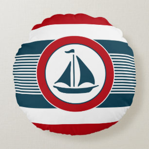 Nautical design round pillow