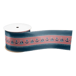 Nautical design satin ribbon