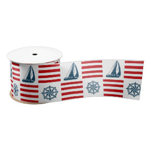 Nautical design satin ribbon
