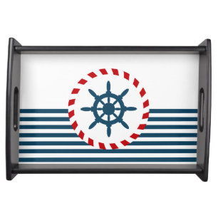 Nautical design serving tray