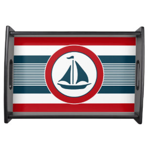 Nautical design serving tray