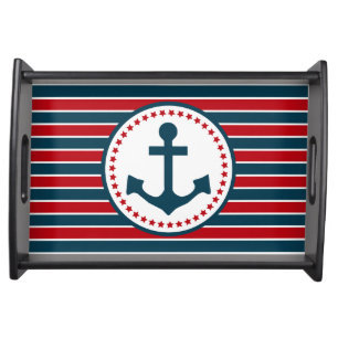 Nautical design serving tray