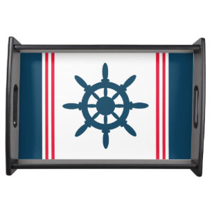 Nautical design serving tray