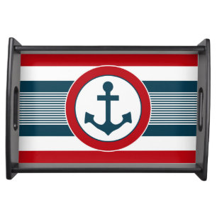 Nautical design serving tray