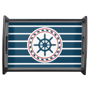 Nautical design serving tray
