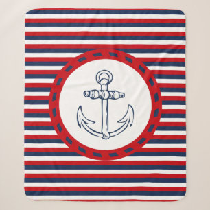 Nautical design sherpa blanket