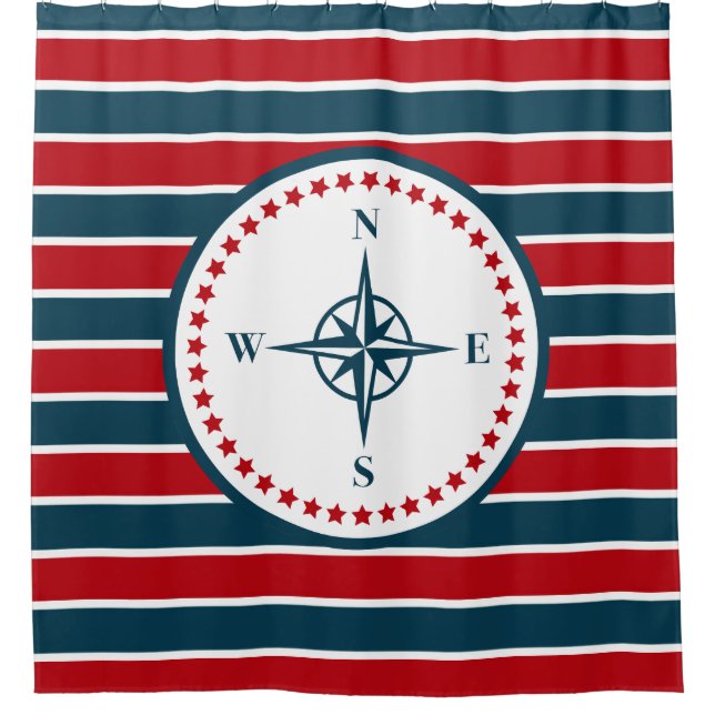 Nautical design shower curtain (Front)