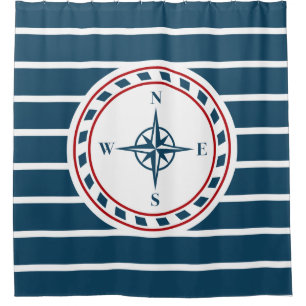 Nautical design shower curtain